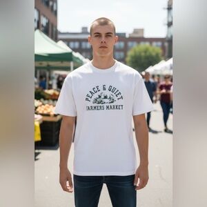 NWOT Revolve Peace & Quiet Farmers Market White Graphic Tee Shirt - Size XL